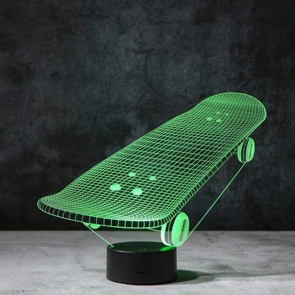 Skateboard 3D Illusion Lamp