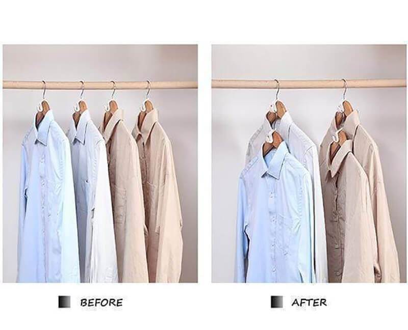 Space-Saving Clothes Hanger Connector Hooks