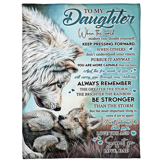 To My Daughter - From Dad - Wolf A246 - Premium Blanket