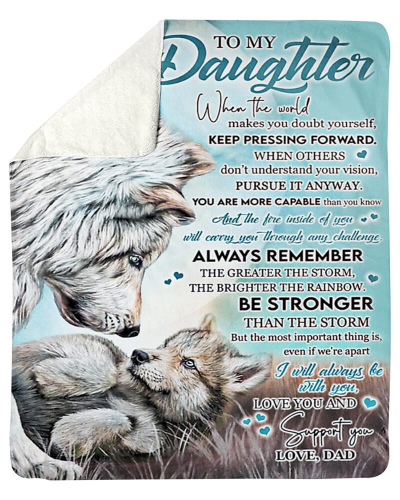 To My Daughter - From Dad - Wolf A246 - Premium Quilt