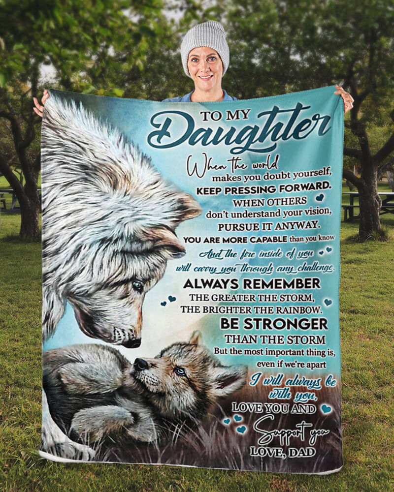 To My Daughter - From Dad - Wolf A246 - Premium Quilt