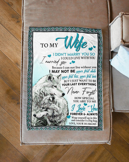 To My Wife - Wolf A245 - Premium Blanket