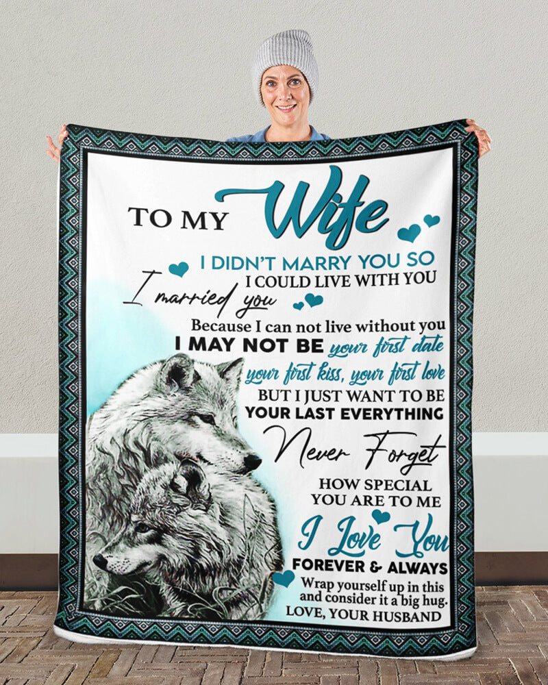 To My Wife - Wolf A245 - Premium Blanket