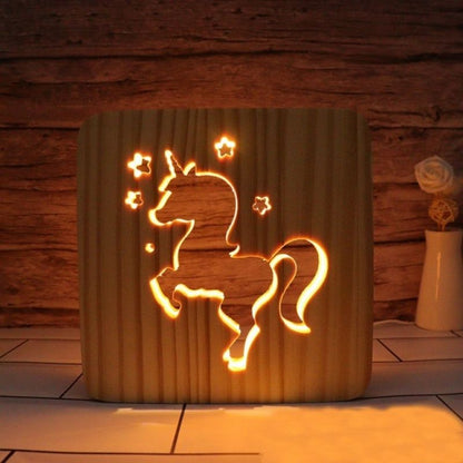 Unicorn Wooden Decorative Light