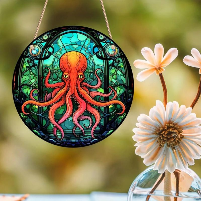 Octopus Suncatcher Window Wall Hanging Ornament