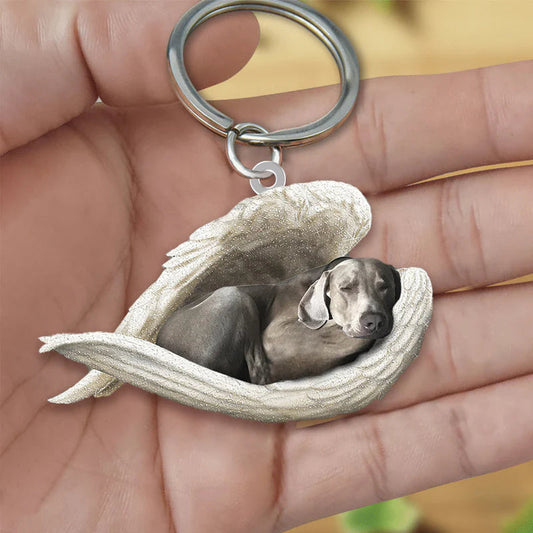 Sleeping Angel Acrylic Keychain Weimaraner